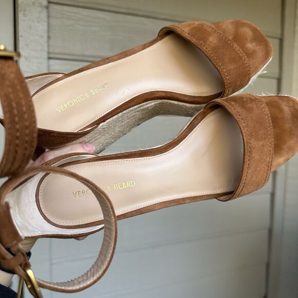 VERONICA BEARD Gianna Suede Espadrille Wedge Sandals In Brown US 7.5 EXCELLENT! - Picture 14 of 14
